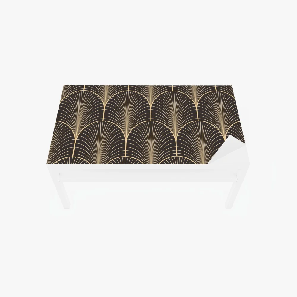 Tischaufkleber und Schreibtischaufkleber art deco goldenes fächermuster – Wallnifity® Tischaufkleber und Schreibtischaufkleber art deco goldenes fächermuster – Wallnifity®