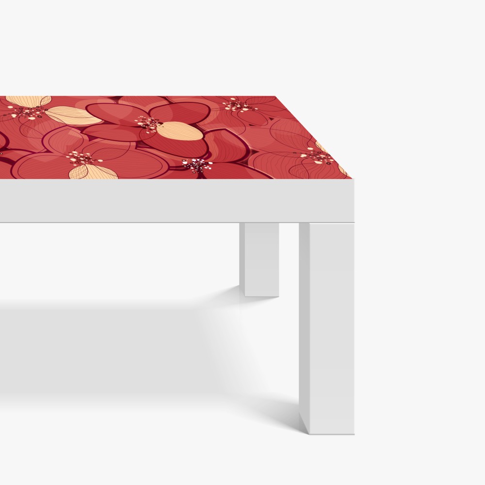 Tischaufkleber und Schreibtischaufkleber rotes blumenmuster mit beigen mittelpunkten – Wallnifity® Tischaufkleber und Schreibtischaufkleber rotes blumenmuster mit beigen mittelpunkten – Wallnifity®