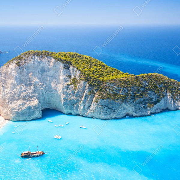 Tischaufkleber und Schreibtischaufkleber Navagio-Bucht türkisblauer strand, Zakynthos – Wallnifity® Tischaufkleber und Schreibtischaufkleber Navagio-Bucht türkisblauer strand, Zakynthos – Wallnifity®