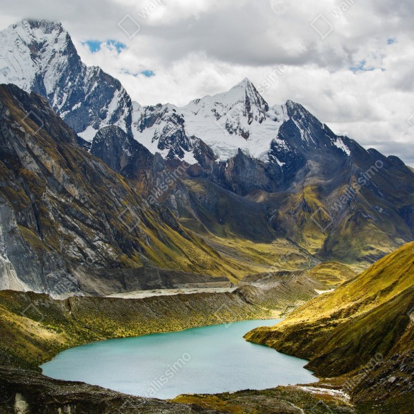 Tischaufkleber und Schreibtischaufkleber türkisblauer bergsee unter schneegipfeln – Wallnifity® Tischaufkleber und Schreibtischaufkleber türkisblauer bergsee unter schneegipfeln – Wallnifity®