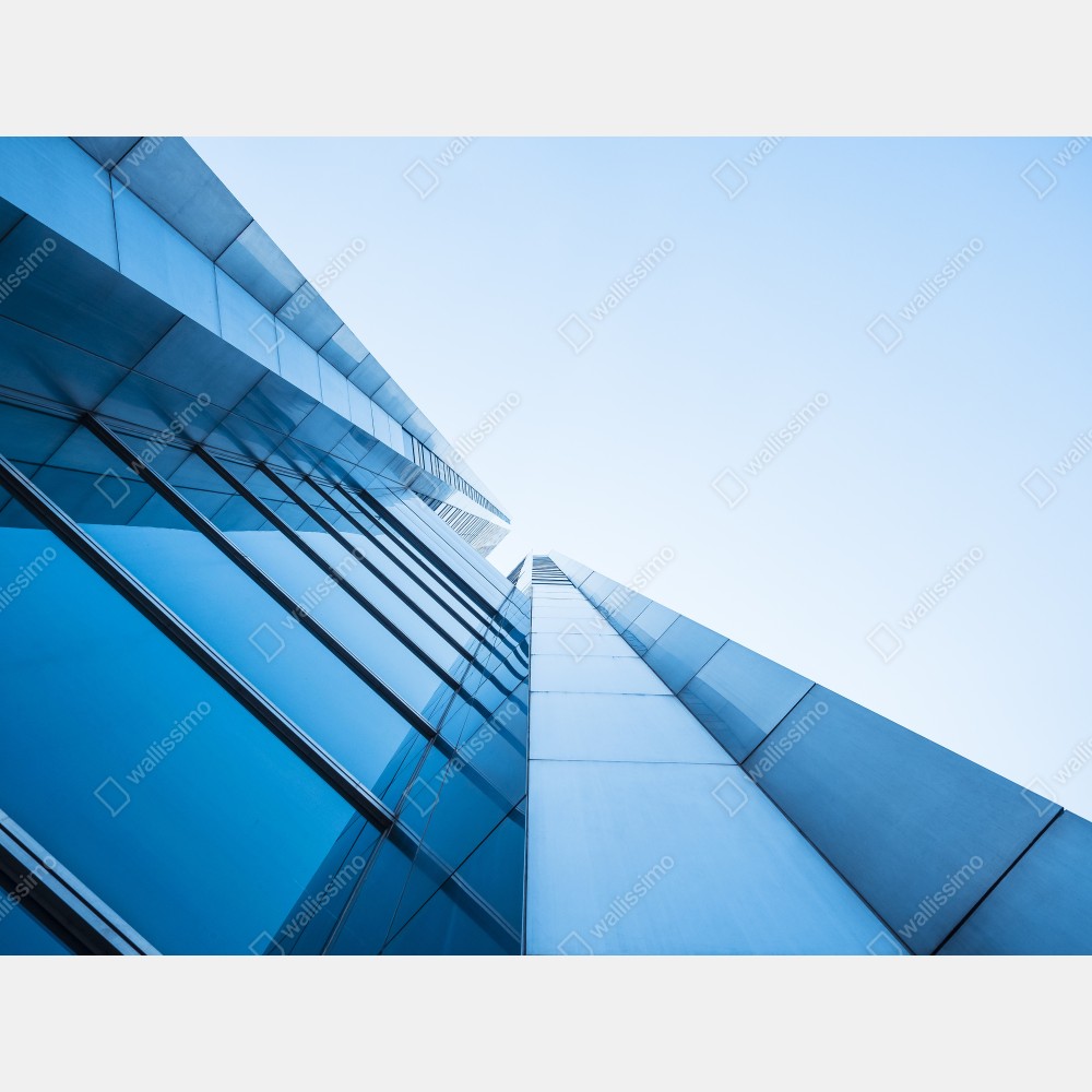 Tischaufkleber und Schreibtischaufkleber moderne blaue glasfassade – Wallnifity® Tischaufkleber und Schreibtischaufkleber moderne blaue glasfassade – Wallnifity®