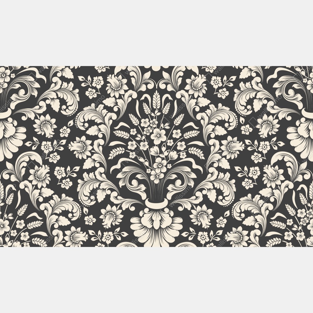 Tischaufkleber und Schreibtischaufkleber vintage blumiges damastmuster – Wallnifity® Tischaufkleber und Schreibtischaufkleber vintage blumiges damastmuster – Wallnifity®