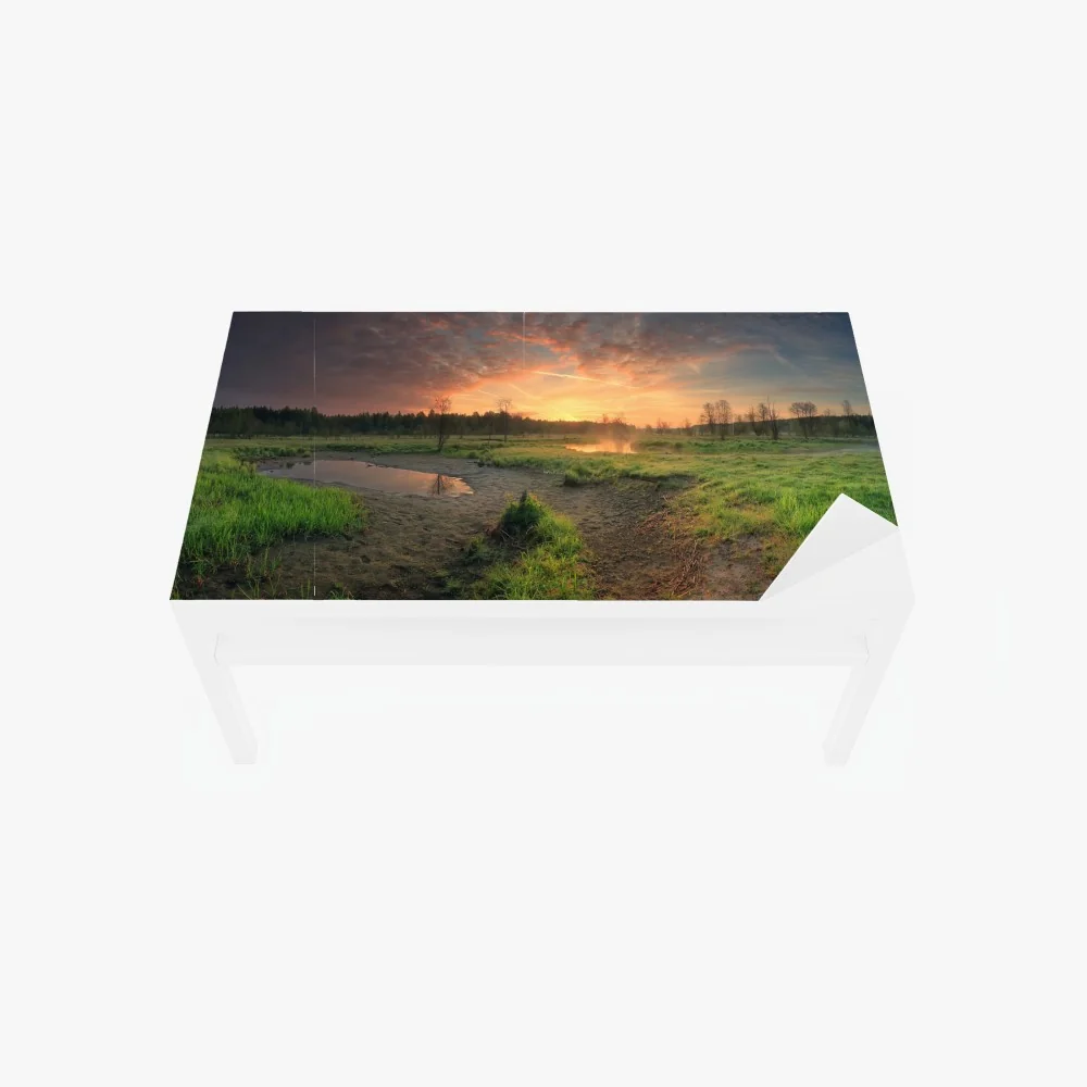 Tischaufkleber und Schreibtischaufkleber sonnenuntergang über einer ruhigen wiese – Wallnifity® Tischaufkleber und Schreibtischaufkleber sonnenuntergang über einer ruhigen wiese – Wallnifity®