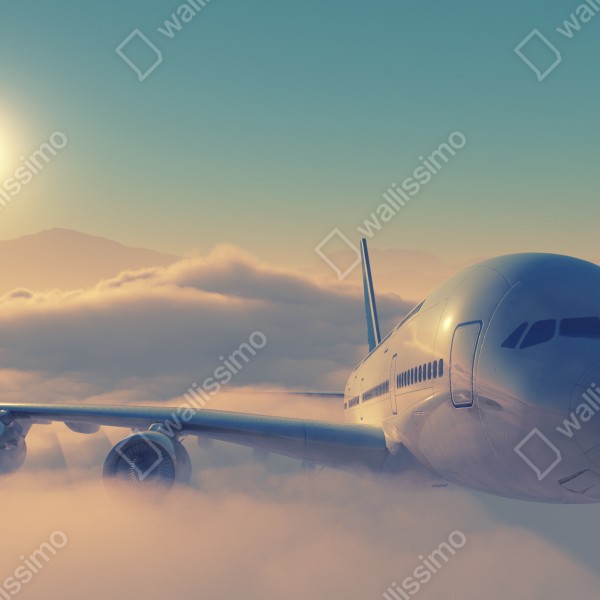 Tischaufkleber und Schreibtischaufkleber flugzeug über den wolken im morgengrauen – Wallnifity® Tischaufkleber und Schreibtischaufkleber flugzeug über den wolken im morgengrauen – Wallnifity®
