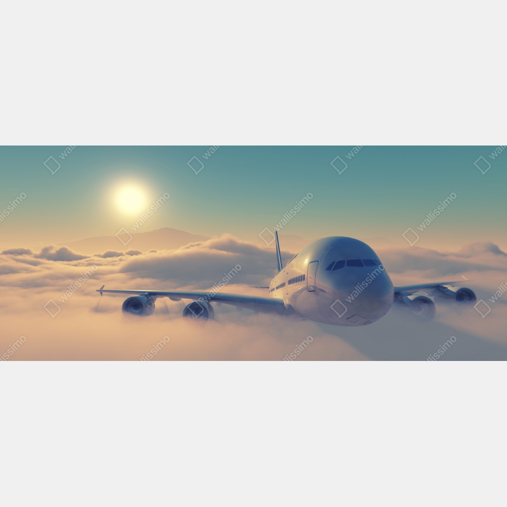 Tischaufkleber und Schreibtischaufkleber flugzeug über den wolken im morgengrauen – Wallnifity® Tischaufkleber und Schreibtischaufkleber flugzeug über den wolken im morgengrauen – Wallnifity®
