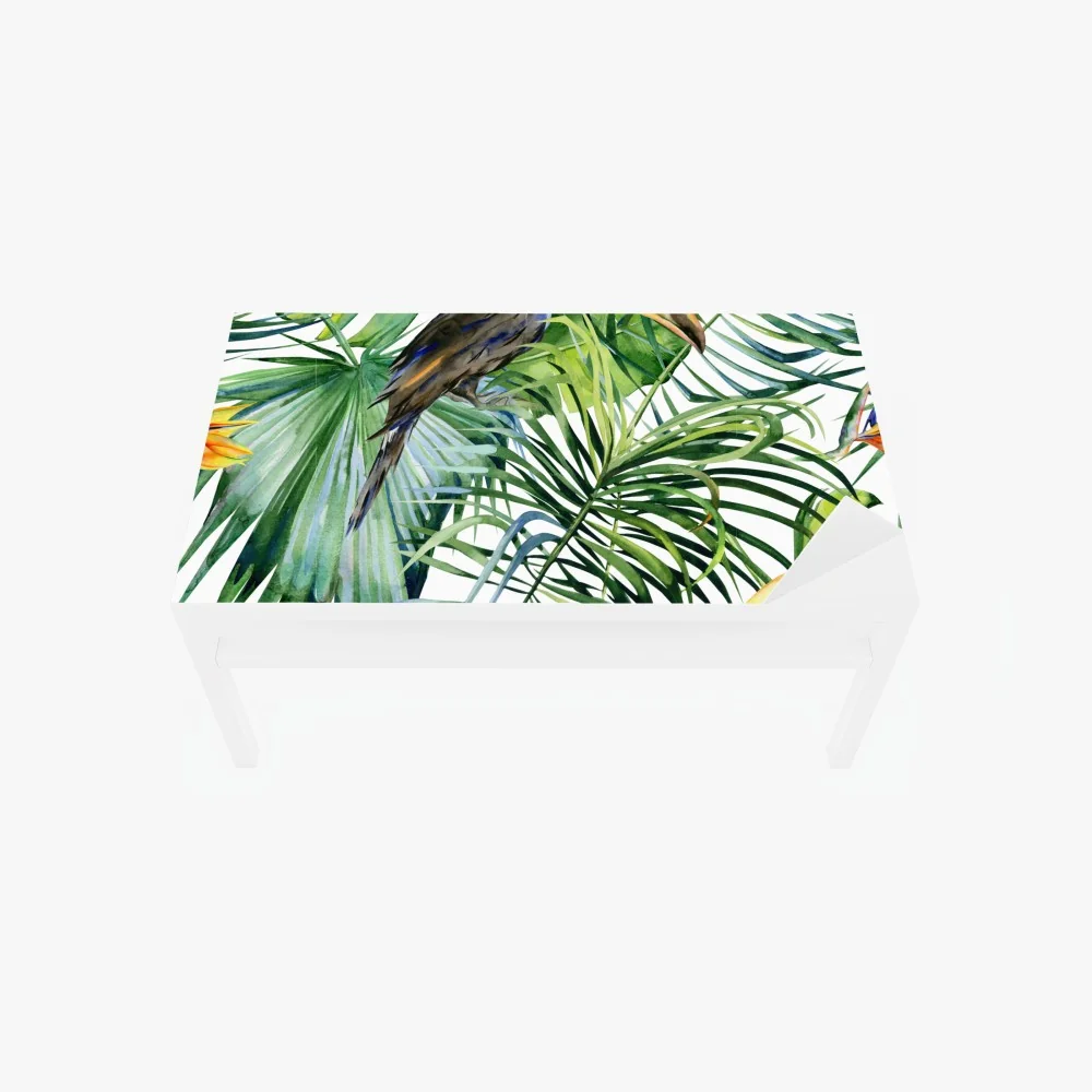 Tischaufkleber und Schreibtischaufkleber aquarell tukan im tropischen muster – Wallnifity® Tischaufkleber und Schreibtischaufkleber aquarell tukan im tropischen muster – Wallnifity®