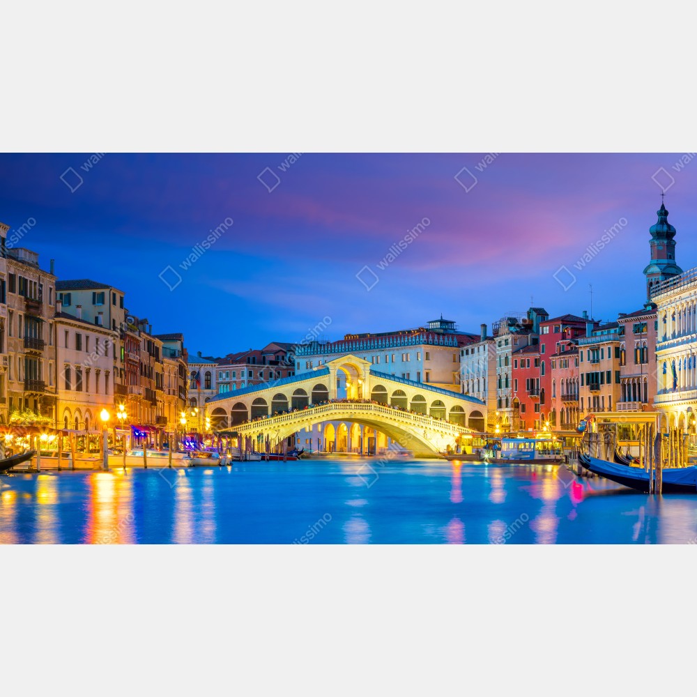 Tischaufkleber und Schreibtischaufkleber Rialto brücke bei dämmerung, Venedig – Wallnifity® Tischaufkleber und Schreibtischaufkleber Rialto brücke bei dämmerung, Venedig – Wallnifity®