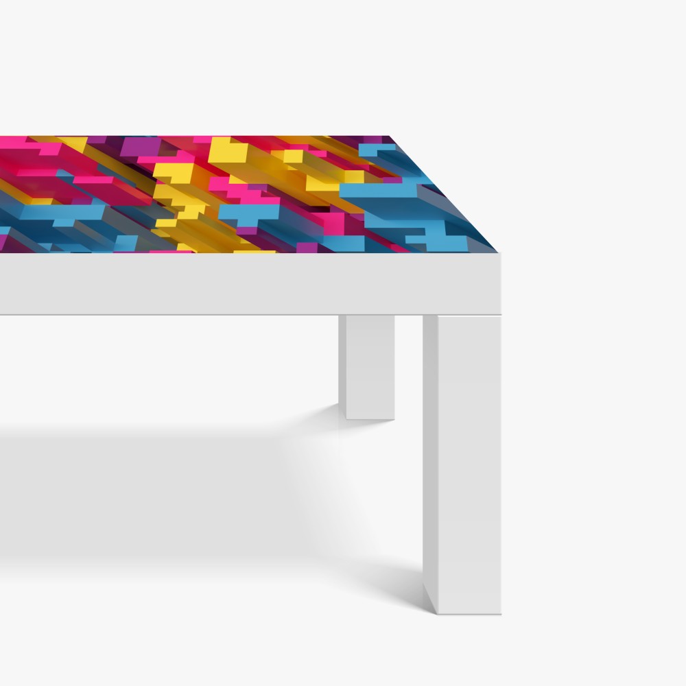 Tischaufkleber und Schreibtischaufkleber buntes 3d-voxel-muster – Wallnifity® Tischaufkleber und Schreibtischaufkleber buntes 3d-voxel-muster – Wallnifity®