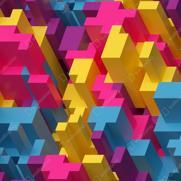 Tischaufkleber und Schreibtischaufkleber buntes 3d-voxel-muster – Wallnifity® Tischaufkleber und Schreibtischaufkleber buntes 3d-voxel-muster – Wallnifity®