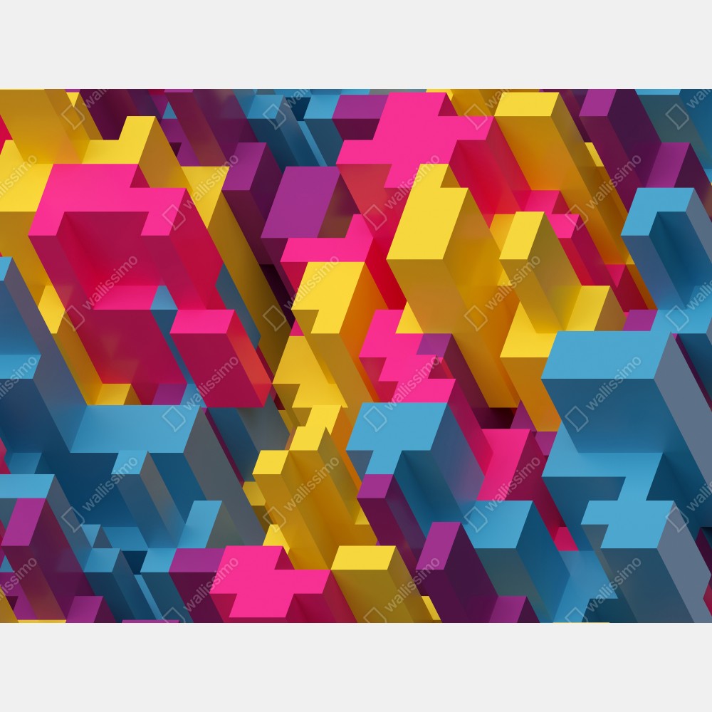 Tischaufkleber und Schreibtischaufkleber buntes 3d-voxel-muster – Wallnifity® Tischaufkleber und Schreibtischaufkleber buntes 3d-voxel-muster – Wallnifity®