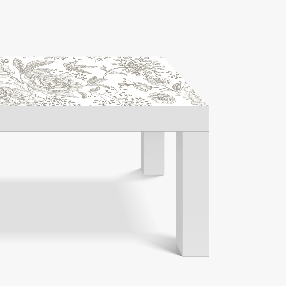 Tischaufkleber und Schreibtischaufkleber zartes botanisches blumenmuster im vintage-stil – Wallnifity® Tischaufkleber und Schreibtischaufkleber zartes botanisches blumenmuster im vintage-stil – Wallnifity®