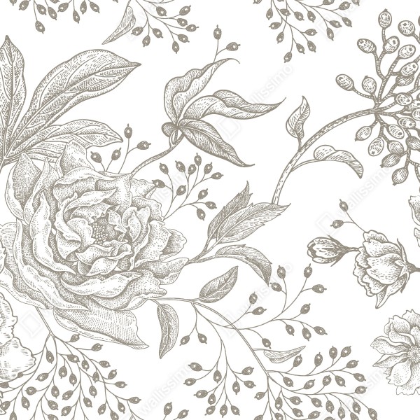 Tischaufkleber und Schreibtischaufkleber zartes botanisches blumenmuster im vintage-stil – Wallnifity® Tischaufkleber und Schreibtischaufkleber zartes botanisches blumenmuster im vintage-stil – Wallnifity®