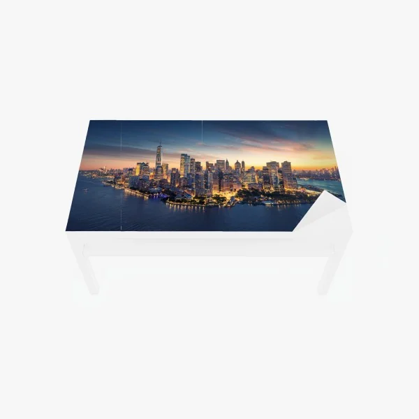 Tischaufkleber und Schreibtischaufkleber Manhattan panorama bei sonnenaufgang – Wallnifity® Tischaufkleber und Schreibtischaufkleber Manhattan panorama bei sonnenaufgang – Wallnifity®