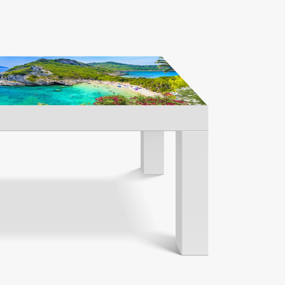 Tischaufkleber und Schreibtischaufkleber Porto Timoni panoramischer strand, Korfu – Wallnifity® Tischaufkleber und Schreibtischaufkleber Porto Timoni panoramischer strand, Korfu – Wallnifity®