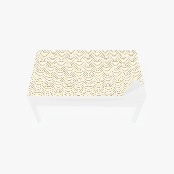 Tischaufkleber und Schreibtischaufkleber goldenes seigaiha wellenmuster