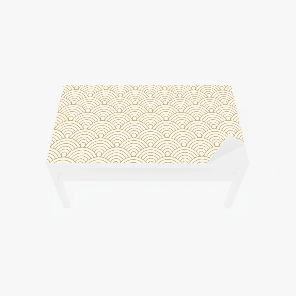 Tischaufkleber und Schreibtischaufkleber goldenes seigaiha wellenmuster – Wallnifity® Tischaufkleber und Schreibtischaufkleber goldenes seigaiha wellenmuster – Wallnifity®