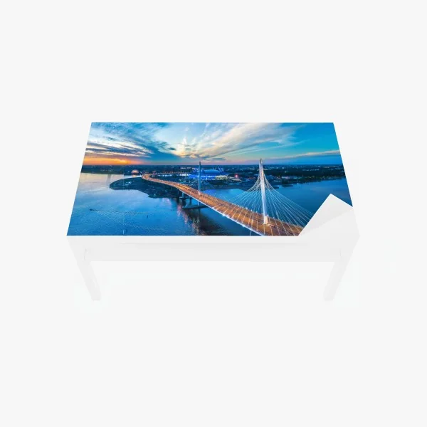 Tischaufkleber und Schreibtischaufkleber Sankt Petersburg brückenpanorama bei dämmerung – Wallnifity® Tischaufkleber und Schreibtischaufkleber Sankt Petersburg brückenpanorama bei dämmerung – Wallnifity®