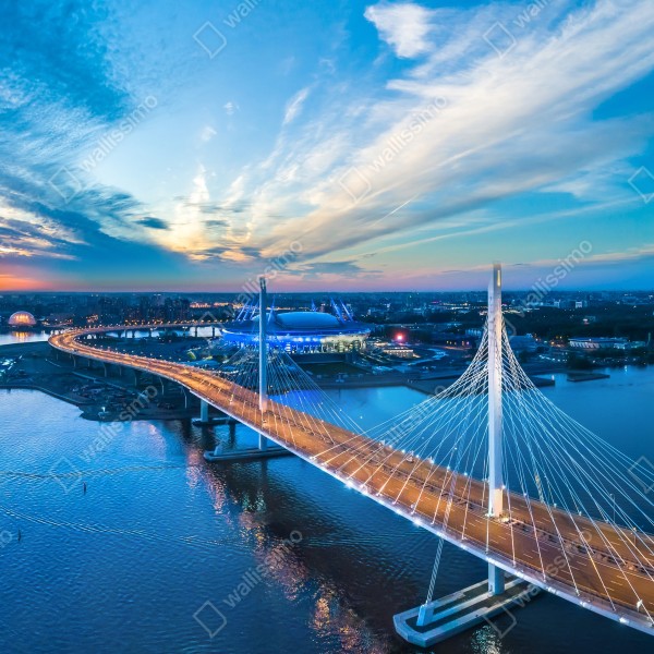 Tischaufkleber und Schreibtischaufkleber Sankt Petersburg brückenpanorama bei dämmerung – Wallnifity® Tischaufkleber und Schreibtischaufkleber Sankt Petersburg brückenpanorama bei dämmerung – Wallnifity®
