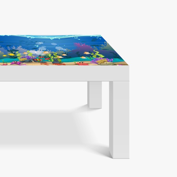 Tischaufkleber und Schreibtischaufkleber tropische dschungelszene mit elefant und flamingo – Wallnifity®