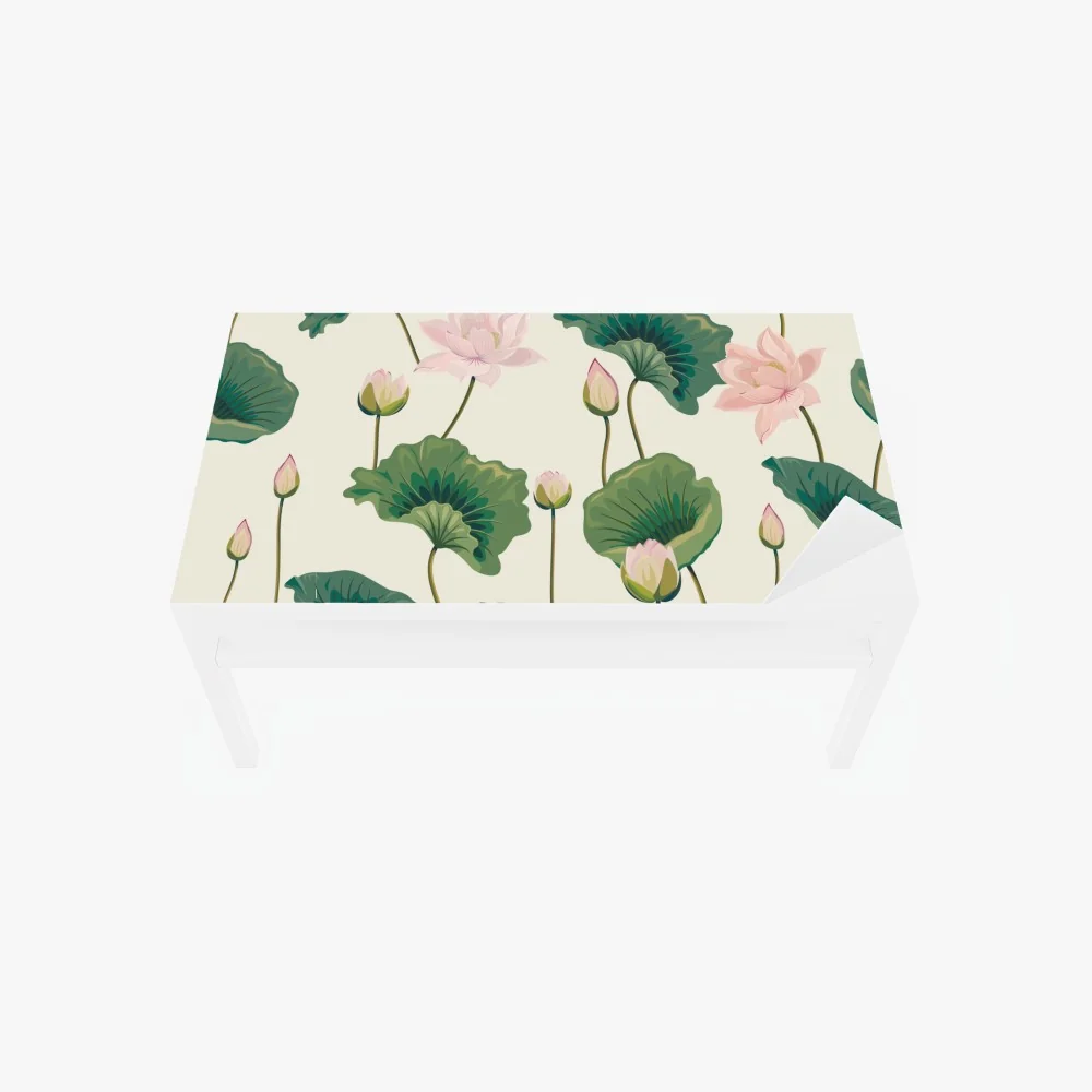 Tischaufkleber und Schreibtischaufkleber ruhiges botanisches lotosmuster – Wallnifity® Tischaufkleber und Schreibtischaufkleber ruhiges botanisches lotosmuster – Wallnifity®
