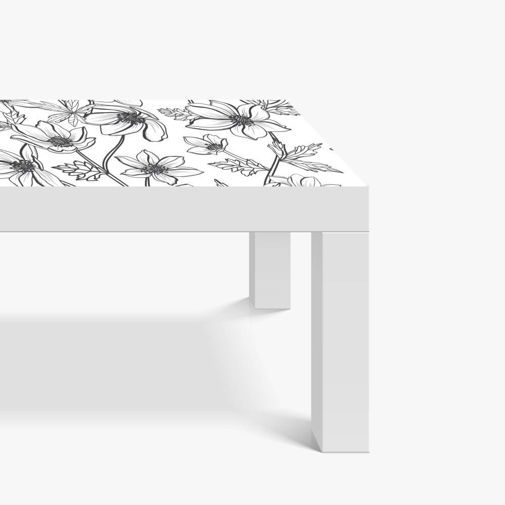 Tischaufkleber und Schreibtischaufkleber botanische linienzeichnung mit blumen – Wallnifity® Tischaufkleber und Schreibtischaufkleber botanische linienzeichnung mit blumen – Wallnifity®