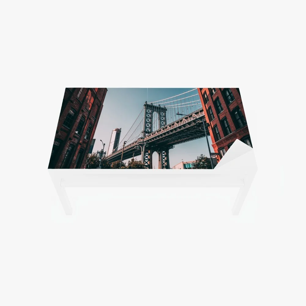 Tischaufkleber und Schreibtischaufkleber Manhattan brücke in urbaner perspektive – Wallnifity® Tischaufkleber und Schreibtischaufkleber Manhattan brücke in urbaner perspektive – Wallnifity®