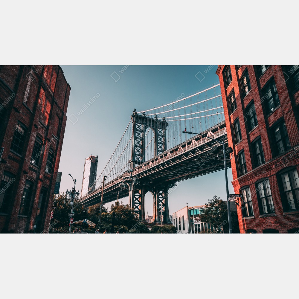 Tischaufkleber und Schreibtischaufkleber Manhattan brücke in urbaner perspektive – Wallnifity® Tischaufkleber und Schreibtischaufkleber Manhattan brücke in urbaner perspektive – Wallnifity®