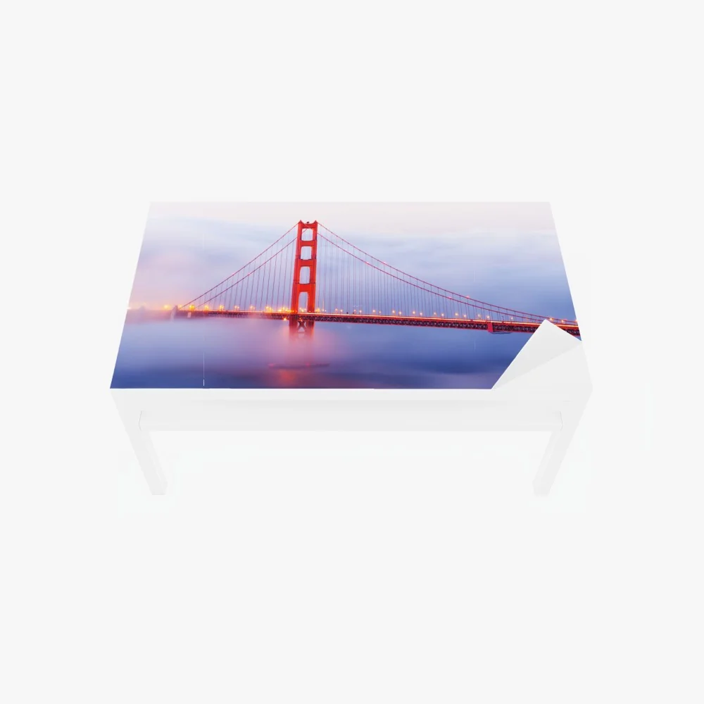 Tischaufkleber und Schreibtischaufkleber Golden Gate brücke im nebel – Wallnifity® Tischaufkleber und Schreibtischaufkleber Golden Gate brücke im nebel – Wallnifity®