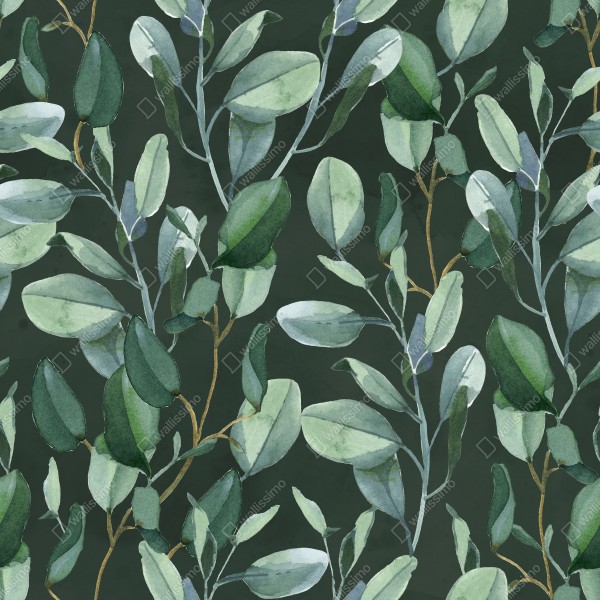 Tischaufkleber und Schreibtischaufkleber aquarell eukalyptusblätter muster auf dunkelgrünem hintergrund – Wallnifity® Tischaufkleber und Schreibtischaufkleber aquarell eukalyptusblätter muster auf dunkelgrünem hintergrund – Wallnifity®