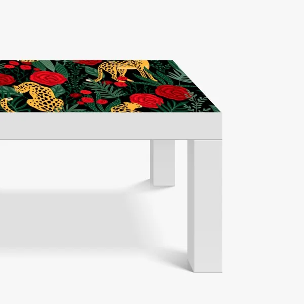 Tischaufkleber und Schreibtischaufkleber exotisches muster mit leoparden und rosen – Wallnifity® Tischaufkleber und Schreibtischaufkleber exotisches muster mit leoparden und rosen – Wallnifity®