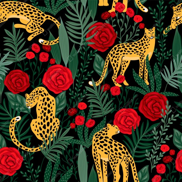 Tischaufkleber und Schreibtischaufkleber exotisches muster mit leoparden und rosen – Wallnifity® Tischaufkleber und Schreibtischaufkleber exotisches muster mit leoparden und rosen – Wallnifity®