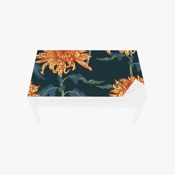 Tischaufkleber und Schreibtischaufkleber elegantes rosa linienblumenmuster – Wallnifity®