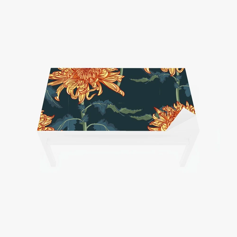 Tischaufkleber und Schreibtischaufkleber goldene chrysantheme botanisches muster – Wallnifity® Tischaufkleber und Schreibtischaufkleber goldene chrysantheme botanisches muster – Wallnifity®