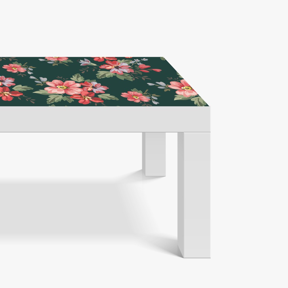 Tischaufkleber und Schreibtischaufkleber vintage rosa blumenmuster auf tiefgrün – Wallnifity® Tischaufkleber und Schreibtischaufkleber vintage rosa blumenmuster auf tiefgrün – Wallnifity®