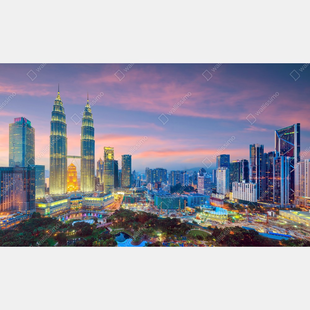 Tischaufkleber und Schreibtischaufkleber Kuala Lumpur stadtpanorama bei dämmerung – Wallnifity® Tischaufkleber und Schreibtischaufkleber Kuala Lumpur stadtpanorama bei dämmerung – Wallnifity®
