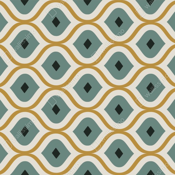 Tischaufkleber und Schreibtischaufkleber türkis-goldenes geometrisches ornament – Wallnifity® Tischaufkleber und Schreibtischaufkleber türkis-goldenes geometrisches ornament – Wallnifity®