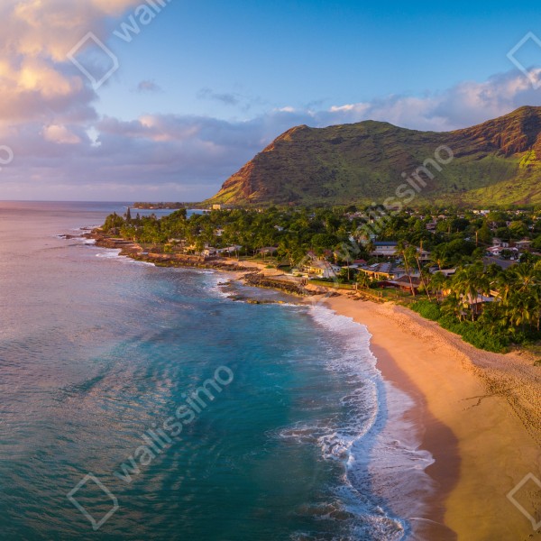 Tischaufkleber und Schreibtischaufkleber sonnenuntergang am strand panorama mit tropischen bergen – Wallnifity® Tischaufkleber und Schreibtischaufkleber sonnenuntergang am strand panorama mit tropischen bergen – Wallnifity®