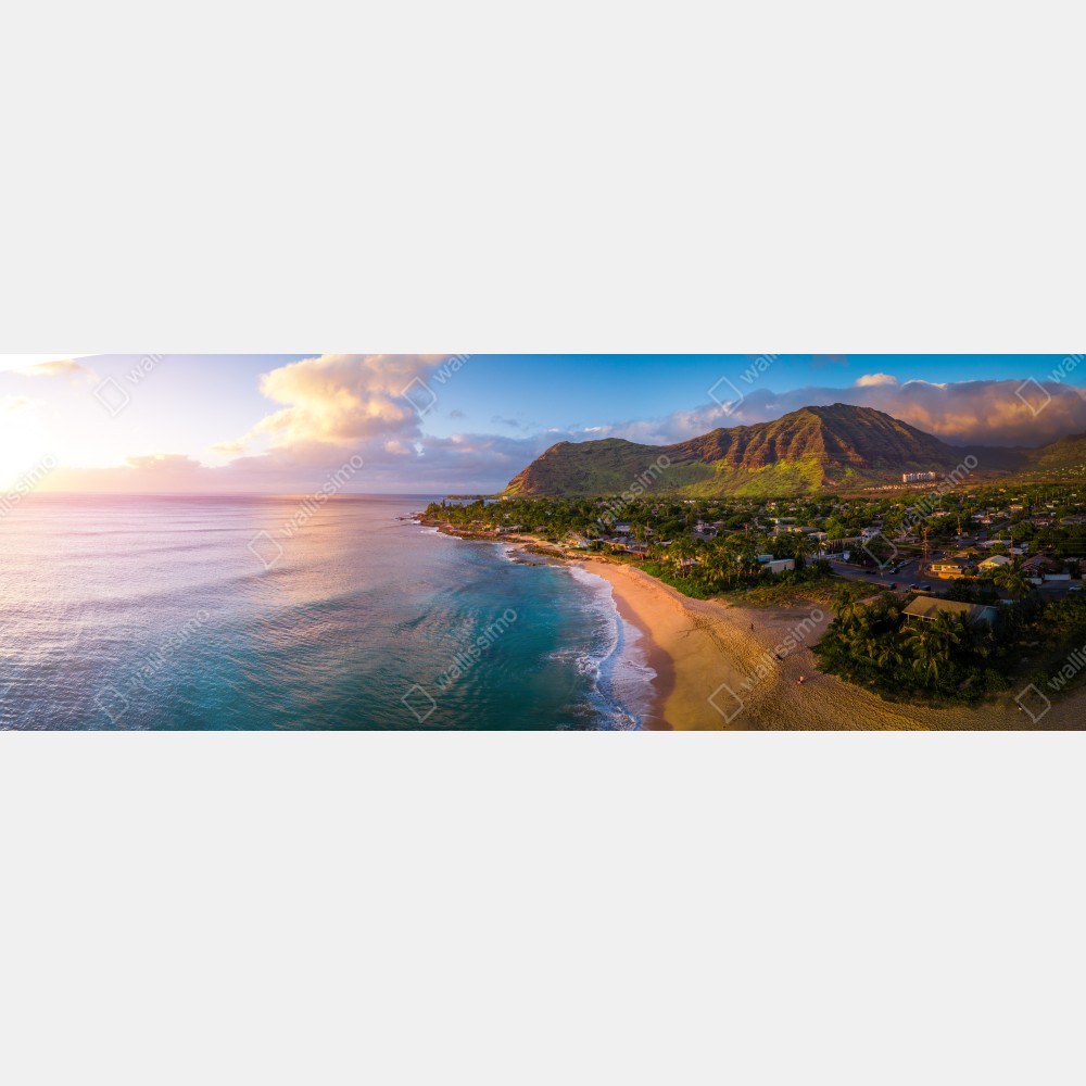 Tischaufkleber und Schreibtischaufkleber sonnenuntergang am strand panorama mit tropischen bergen – Wallnifity® Tischaufkleber und Schreibtischaufkleber sonnenuntergang am strand panorama mit tropischen bergen – Wallnifity®