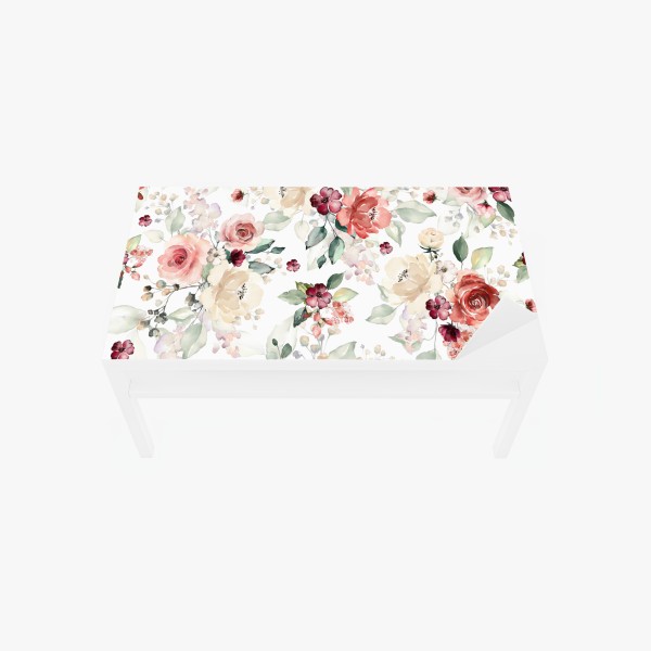 Tischaufkleber und Schreibtischaufkleber zarte pastellblumen im botanischen stil – Wallnifity®
