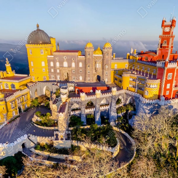 Tischaufkleber und Schreibtischaufkleber bunter palast Pena in Sintra – Wallnifity® Tischaufkleber und Schreibtischaufkleber bunter palast Pena in Sintra – Wallnifity®