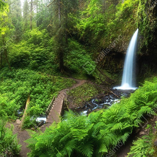 Tischaufkleber und Schreibtischaufkleber üppiger waldwasserfall panorama – Wallnifity® Tischaufkleber und Schreibtischaufkleber üppiger waldwasserfall panorama – Wallnifity®