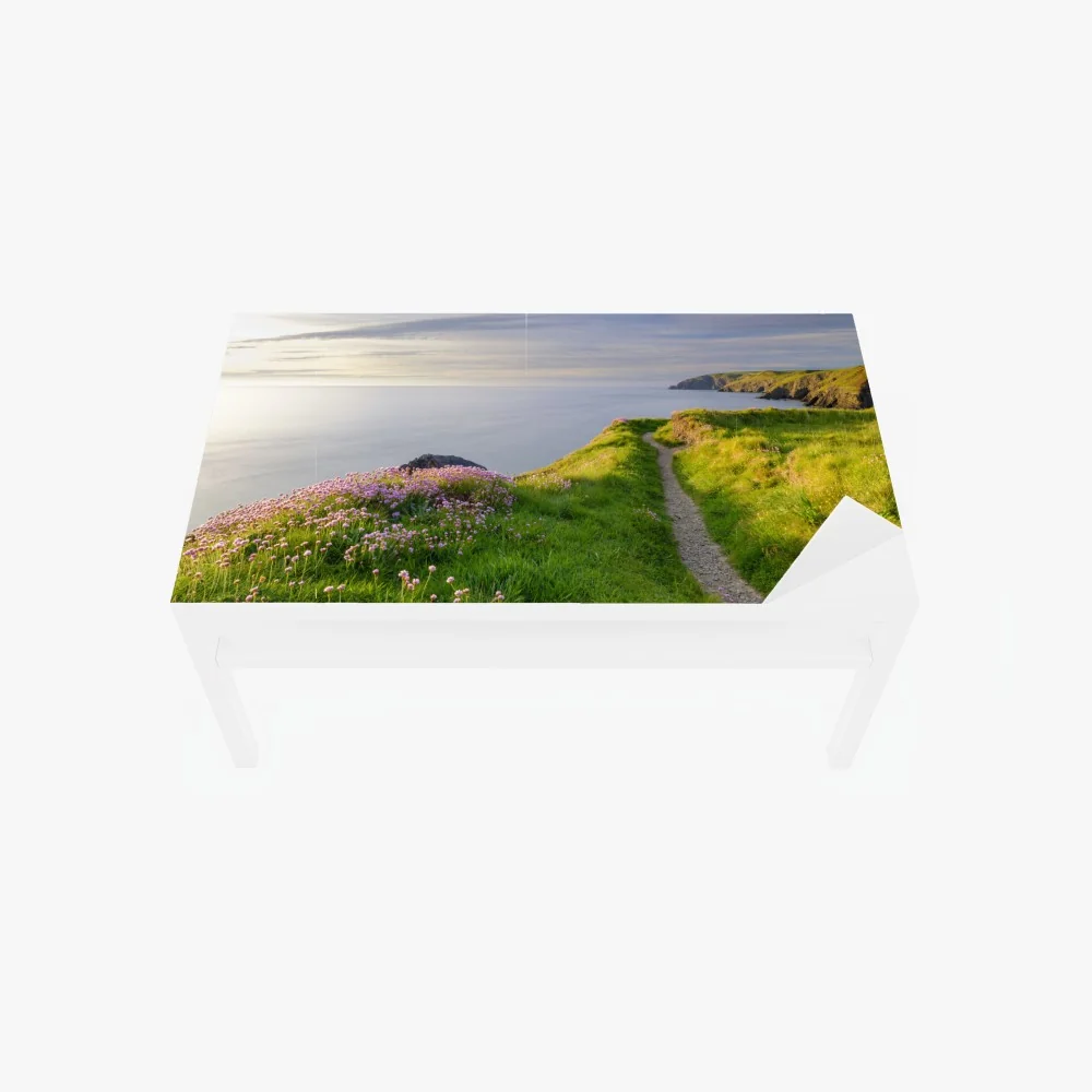 Tischaufkleber und Schreibtischaufkleber Ceibwr Bay küstenpfad bei dämmerung – Wallnifity® Tischaufkleber und Schreibtischaufkleber Ceibwr Bay küstenpfad bei dämmerung – Wallnifity®