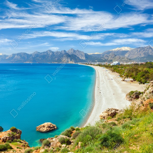 Tischaufkleber und Schreibtischaufkleber ruhiger strand von Konyaalti, Antalya – Wallnifity® Tischaufkleber und Schreibtischaufkleber ruhiger strand von Konyaalti, Antalya – Wallnifity®