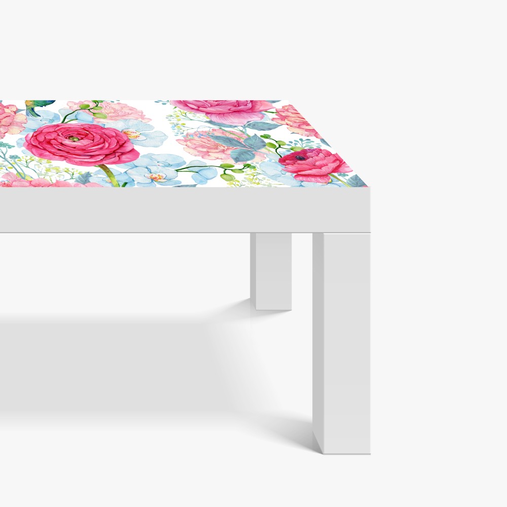 Tischaufkleber und Schreibtischaufkleber rosa aquarell blumengarten mit kolibri – Wallnifity® Tischaufkleber und Schreibtischaufkleber rosa aquarell blumengarten mit kolibri – Wallnifity®