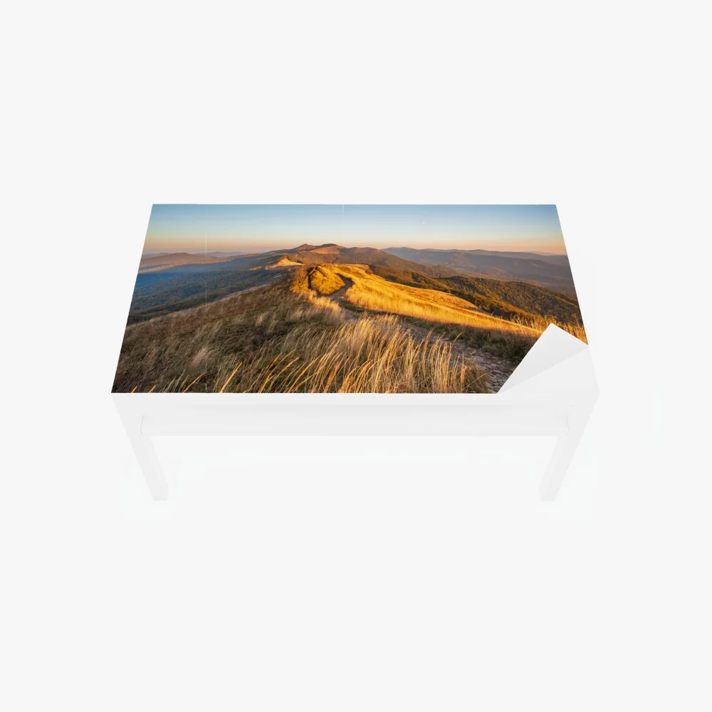 Tischaufkleber und Schreibtischaufkleber goldener bergkamm im sonnenuntergang – Wallnifity® Tischaufkleber und Schreibtischaufkleber goldener bergkamm im sonnenuntergang – Wallnifity®