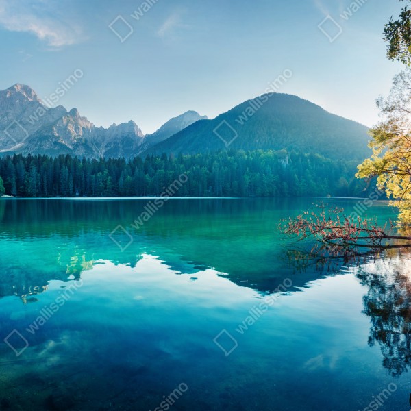 Tischaufkleber und Schreibtischaufkleber sonniger Fusine see, Julische Alpen – Wallnifity® Tischaufkleber und Schreibtischaufkleber sonniger Fusine see, Julische Alpen – Wallnifity®