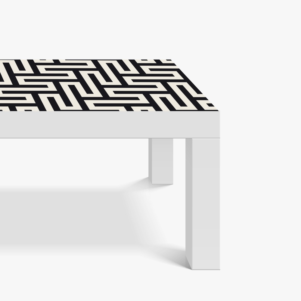 Tischaufkleber und Schreibtischaufkleber geometrisches labyrinthmuster in beige und schwarz – Wallnifity® Tischaufkleber und Schreibtischaufkleber geometrisches labyrinthmuster in beige und schwarz – Wallnifity®
