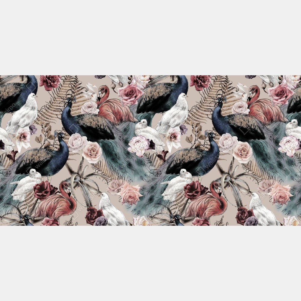Tischaufkleber und Schreibtischaufkleber aquarellmuster mit vögeln und rosen – Wallnifity® Tischaufkleber und Schreibtischaufkleber aquarellmuster mit vögeln und rosen – Wallnifity®