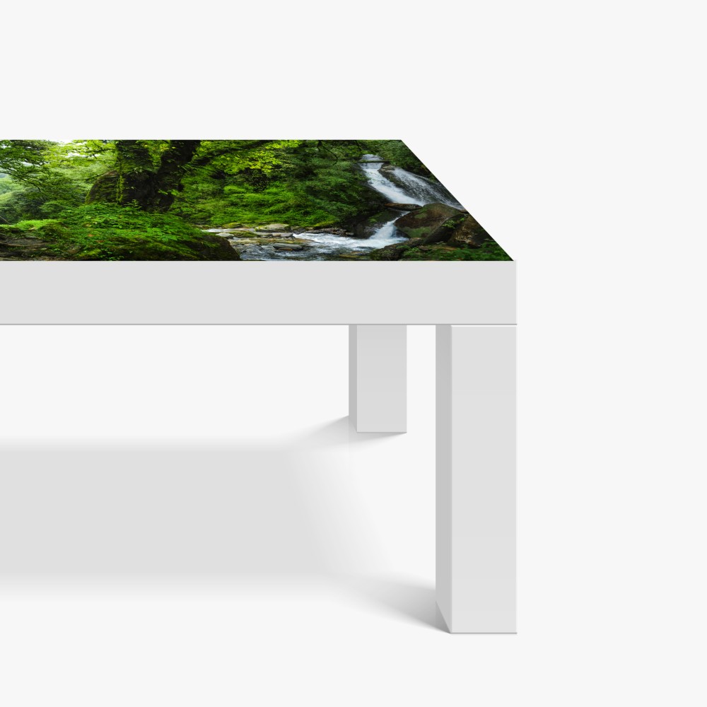 Tischaufkleber und Schreibtischaufkleber üppiger grüner wasserfall im wald – Wallnifity® Tischaufkleber und Schreibtischaufkleber üppiger grüner wasserfall im wald – Wallnifity®