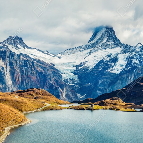 Tischaufkleber und Schreibtischaufkleber morgendliche aussicht am Bachalpsee, Schweizer Alpen – Wallnifity® Tischaufkleber und Schreibtischaufkleber morgendliche aussicht am Bachalpsee, Schweizer Alpen – Wallnifity®